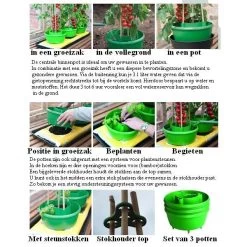 Plant- En Gietpot Groen - Set Van 3 Stuks -Perfecte Tuin plant en gietpot 1484054799 3 600