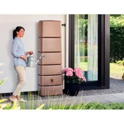 Regenton Muurmodel Slim 650 Liter + Kraan - Taupe -Perfecte Tuin regenton muurmodel slim 650l taupe kr 1603726255 600