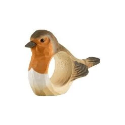 Servetring Roodborstje In Lindenhout - Handgemaakt