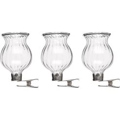 MICA Glazen Vaasjes Met Bevestigingsclip - Set Van 3 Stuks