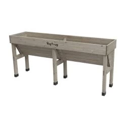 Verhoogde Kweektafel Muurmodel Grijs - 180 × 46 × 80 Cm -Perfecte Tuin vegtrug muurmodel 180 cm grijs 1540753223 1 600